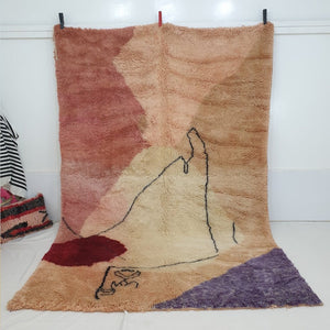 Moroccan Beni rug Ultra Soft & Thick | 10'x6'7 Ft | 3x2 m | KISSMI | Moroccan Colorful Beni Mrirt Rug | 100% wool handmade - OunizZ