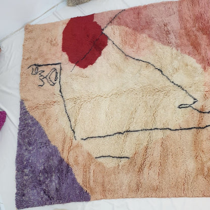 Moroccan Beni rug Ultra Soft & Thick | 10'x6'7 Ft | 3x2 m | KISSMI | Moroccan Colorful Beni Mrirt Rug | 100% wool handmade - OunizZ