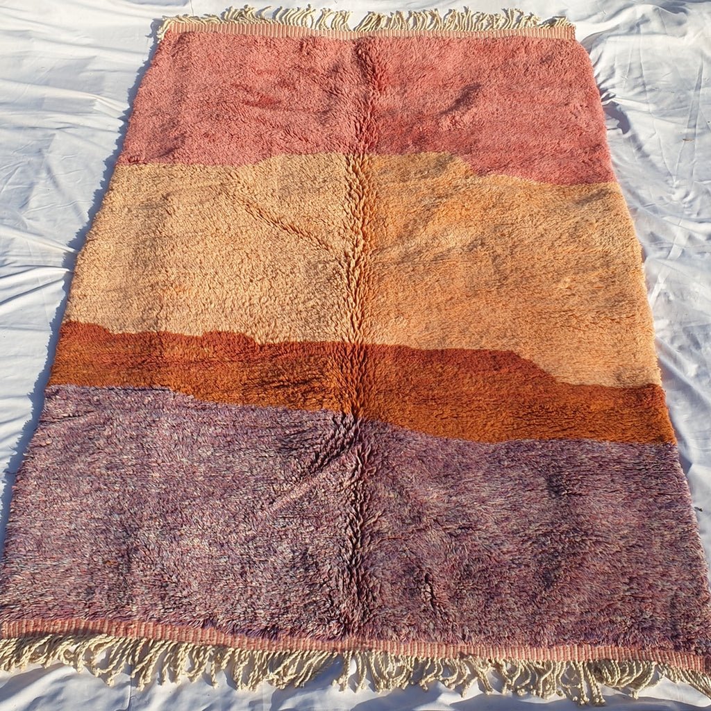Moroccan Beni rug Ultra Soft & Thick | 9'8x7 Ft | 3x2,14 m | LAVME | Moroccan Colorful Beni Mrirt Rug | 100% wool handmade - OunizZ
