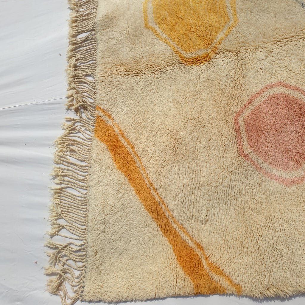Moroccan Beni rug Ultra Soft & Thick Living Room Carpet | 9'5x6'7 Ft | 290x205 cm | YLAN | Moroccan Beni Mrirt Rug - OunizZ