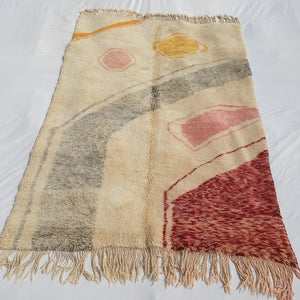 Moroccan Beni rug Ultra Soft & Thick Living Room Carpet | 9'5x6'7 Ft | 290x205 cm | YLAN | Moroccan Beni Mrirt Rug - OunizZ