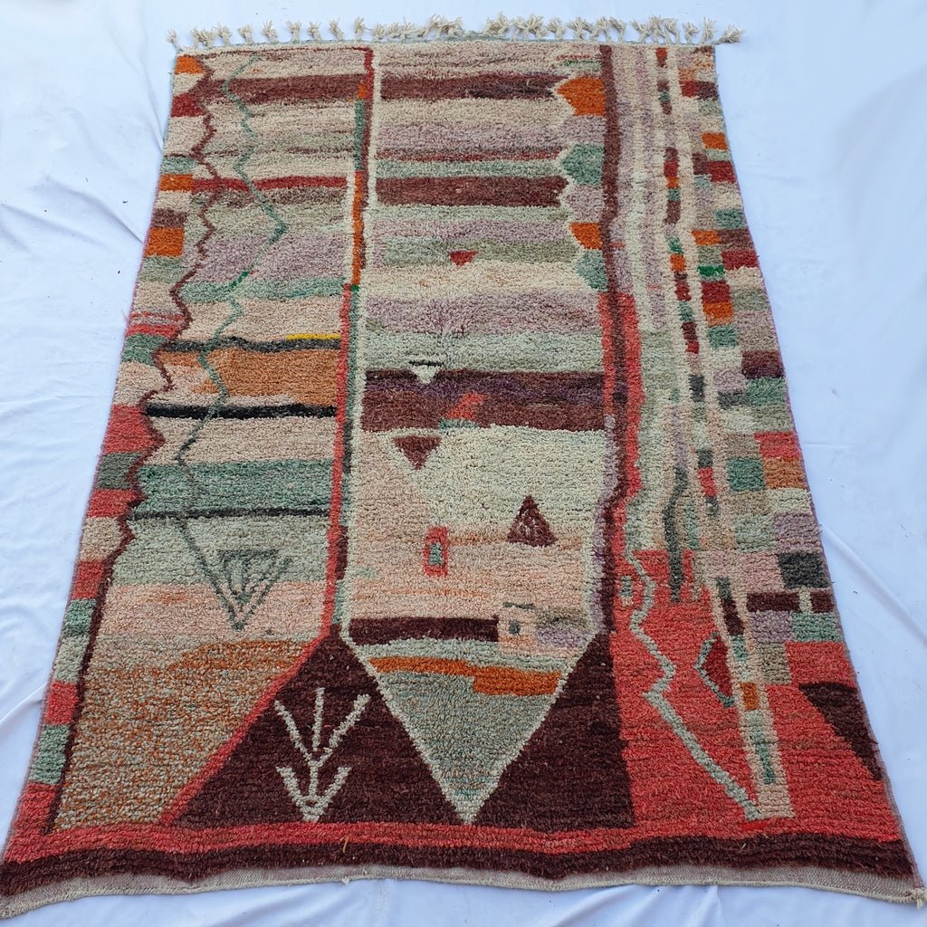 MOROCCAN BOUJAAD RUG | Moroccan Berber Rug | Colorful Rug Moroccan Carpet | Authentic Handmade Berber Bedroom Rug | 10'2x6'6 Ft | 310x200 cm - OunizZ