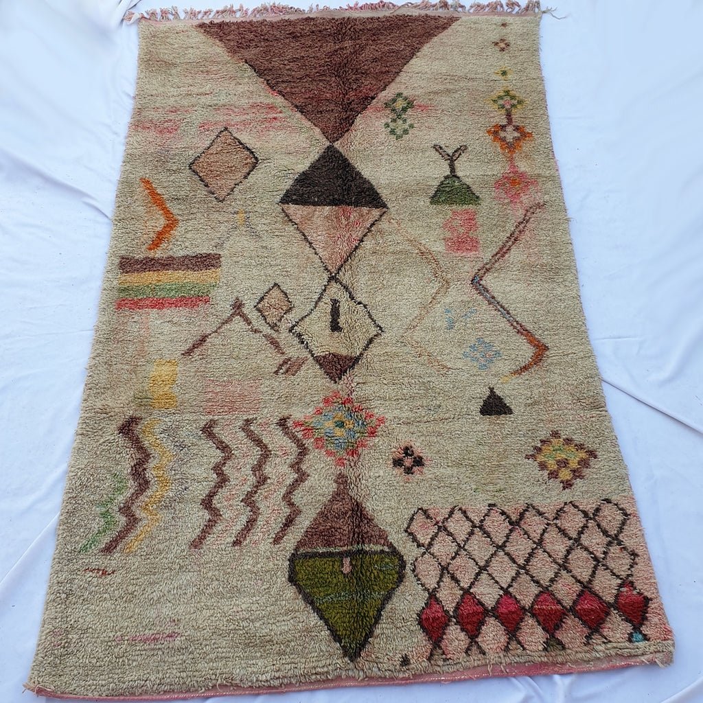 MOROCCAN BOUJAAD RUG | Moroccan Berber Rug | Colorful Rug Moroccan Carpet | Authentic Handmade Berber Bedroom Rug | 10'4x6 Ft | 317x181 cm - OunizZ
