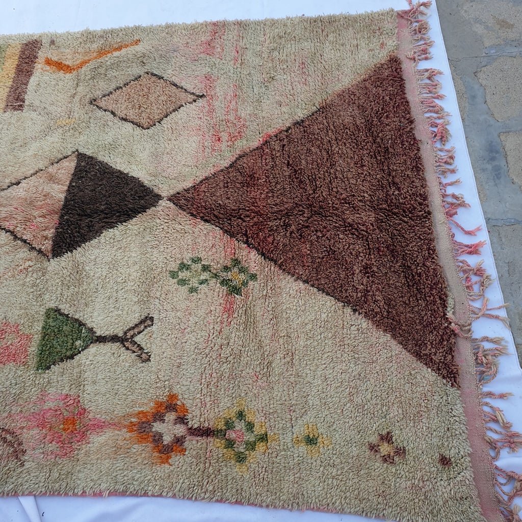 MOROCCAN BOUJAAD RUG | Moroccan Berber Rug | Colorful Rug Moroccan Carpet | Authentic Handmade Berber Bedroom Rug | 10'4x6 Ft | 317x181 cm - OunizZ