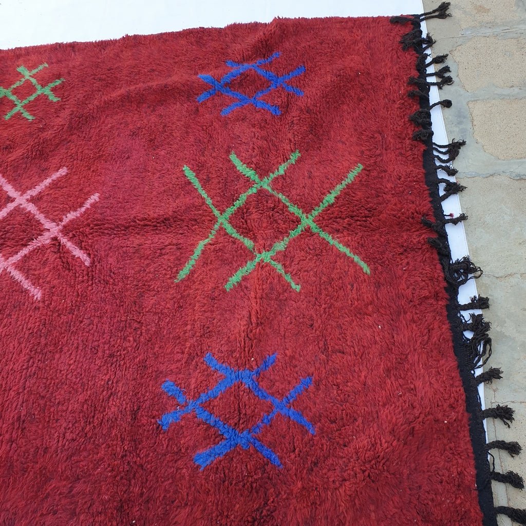 MOROCCAN BOUJAAD RUG | Moroccan Berber Rug | Colorful Rug Moroccan Carpet | Authentic Handmade Berber Bedroom Rug | 10'4x7 Ft | 308x213 cm - OunizZ