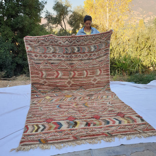 MOROCCAN BOUJAAD RUG | Moroccan Berber Rug | Colorful Rug Moroccan Carpet | Authentic Handmade Berber Bedroom Rug | 10x6 Ft | 306x181 cm - OunizZ