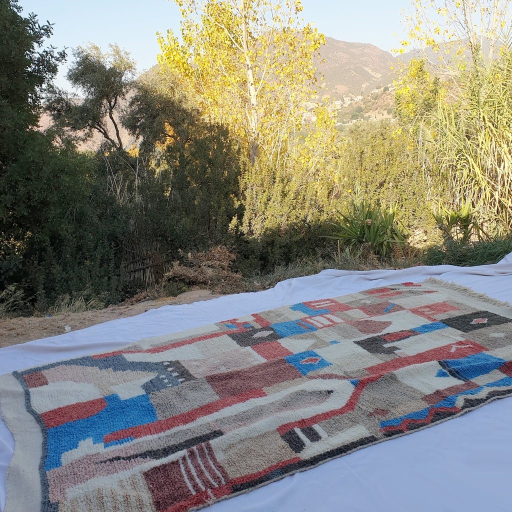 MOROCCAN BOUJAAD RUG | Moroccan Berber Rug | Colorful Rug Moroccan Carpet | Authentic Handmade Berber Bedroom Rug | 10x6'2 Ft | 304x190 cm - OunizZ