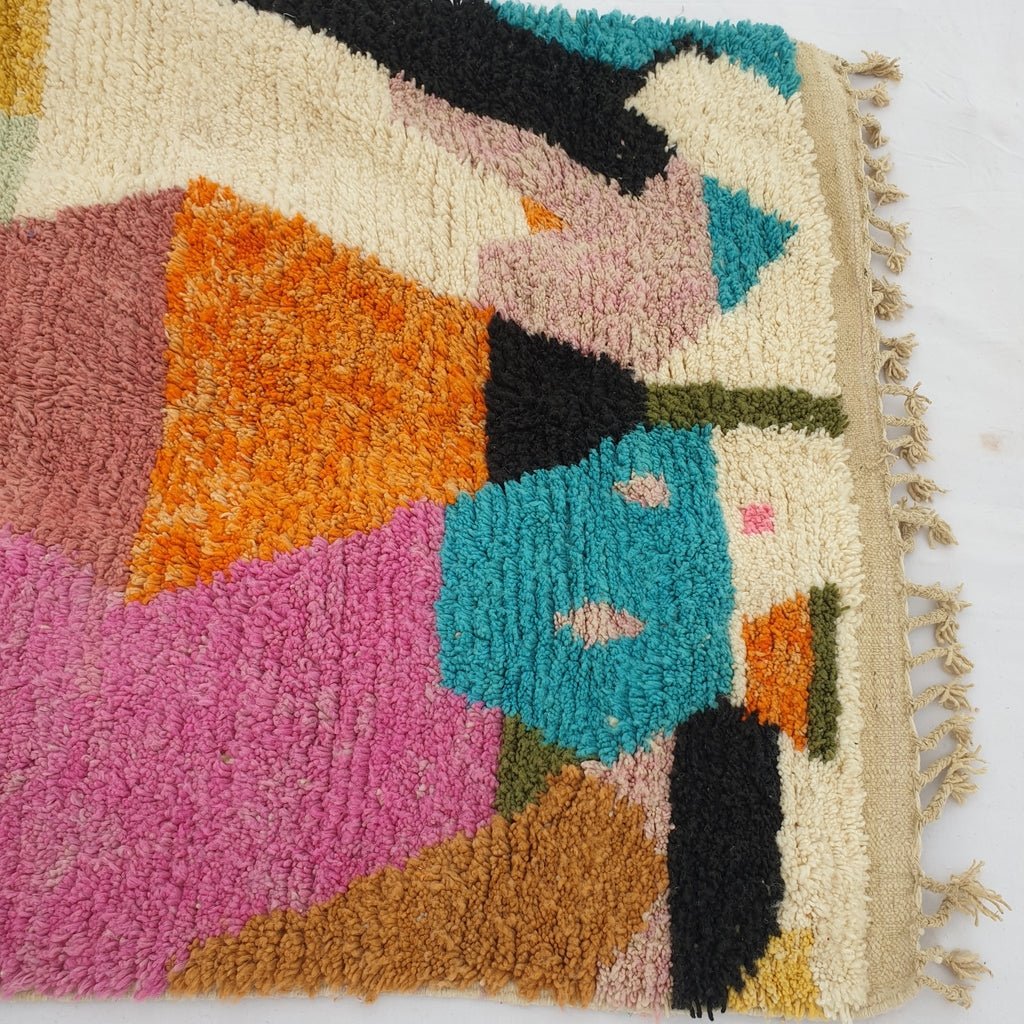 MOROCCAN BOUJAAD RUG | Moroccan Berber Rug | Colorful Rug Moroccan Carpet | Authentic Handmade Berber Bedroom Rug | 8'3x5 Ft | 2,52x1,52 m - OunizZ