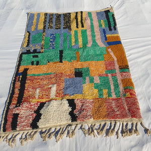 MOROCCAN BOUJAAD RUG | Moroccan Berber Rug | Colorful Rug Moroccan Carpet | Authentic Handmade Berber Bedroom Rug | 8'3x5'4 Ft | 2,53x1,65 m - OunizZ