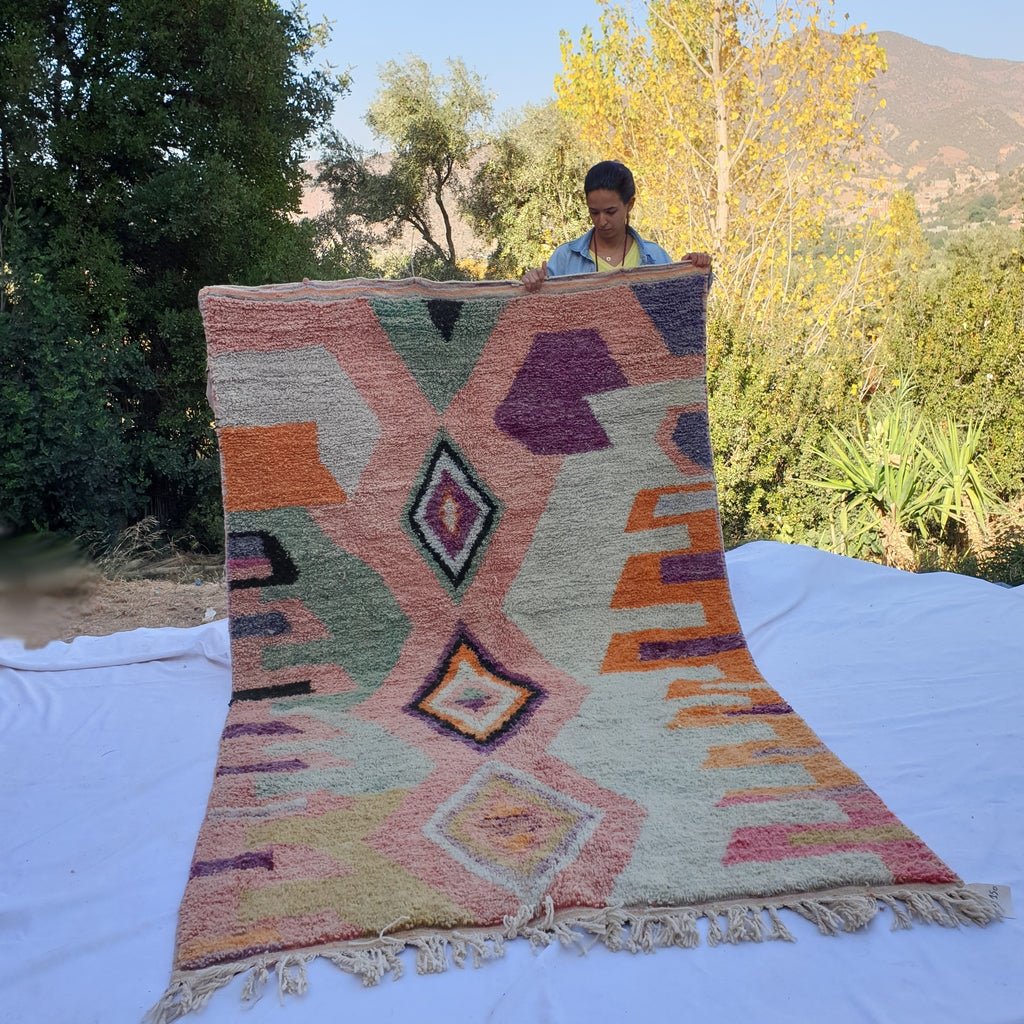MOROCCAN BOUJAAD RUG | Moroccan Berber Rug | Colorful Rug Moroccan Carpet | Authentic Handmade Berber Bedroom Rug | 9'2x5'8 Ft | 280x170 cm - OunizZ