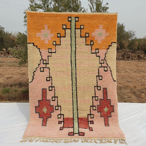 MOROCCAN BOUJAAD RUG | Moroccan Berber Rug | Colorful Rug Moroccan Carpet | Authentic Handmade Berber Bedroom Rug | 9'3x6 Ft | 2,84x1,84m - OunizZ
