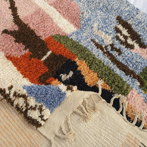 MOROCCAN BOUJAAD RUG | Moroccan Berber Rug | Colorful Rug Moroccan Carpet | Authentic Handmade Berber Bedroom Rug | 9'4x6'7 Ft | 2,88x2,03 m - OunizZ