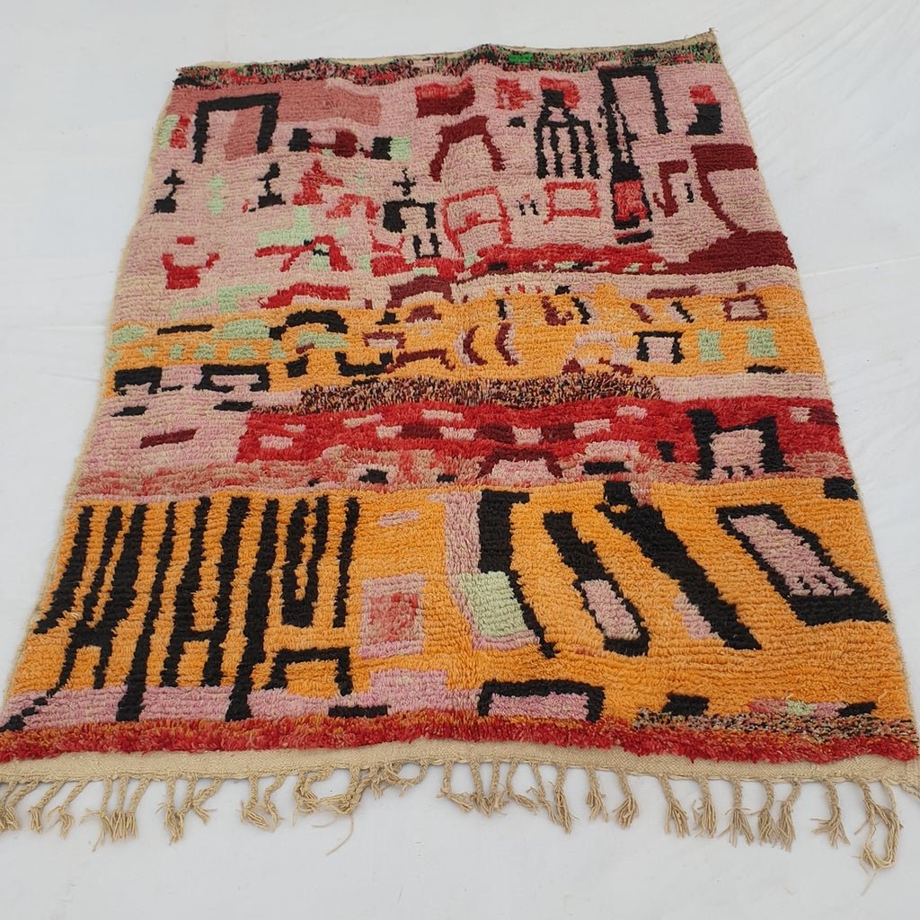 MOROCCAN BOUJAAD RUG | Moroccan Berber Rug | Colorful Rug Moroccan Carpet | Authentic Handmade Berber Bedroom Rug | 9'7x7'1 Ft | 2,95x2,17 m - OunizZ