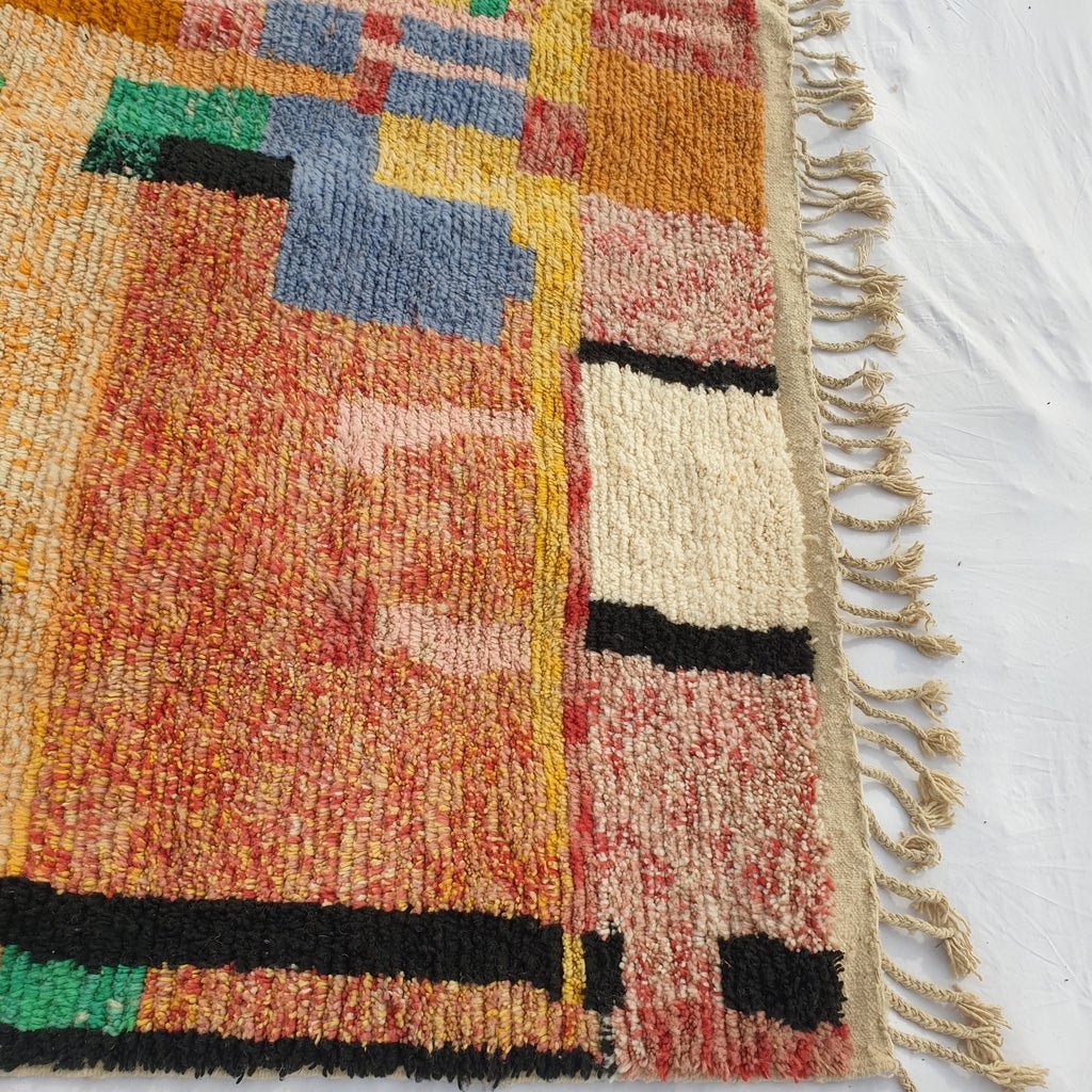 MOROCCAN BOUJAAD RUG | Moroccan Berber Rug | Colorful Rug Moroccan Carpet | Authentic Handmade Berber Bedroom Rug | 9'8x6'5 Ft | 3x2m - OunizZ