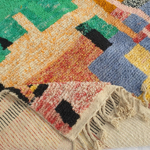 MOROCCAN BOUJAAD RUG | Moroccan Berber Rug | Colorful Rug Moroccan Carpet | Authentic Handmade Berber Bedroom Rug | 9'8x6'5 Ft | 3x2m - OunizZ