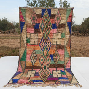 MOROCCAN BOUJAAD RUG | Moroccan Berber Rug | Colorful Rug Moroccan Carpet | Authentic Handmade Berber Bedroom Rug | 9'9x6'4 Ft | 3x2 m - OunizZ