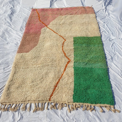 MOROCCAN BOUJAAD RUG | Moroccan Berber Rug | Colorful Rug Moroccan Carpet | Authentic Handmade Berber Bedroom Rugs | 10'5x7'1 Ft | 3,19x2,17 m - OunizZ