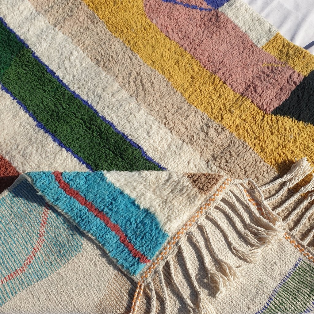 MOROCCAN BOUJAAD RUG | Moroccan Berber Rug | Colorful Rug Moroccan Carpet | Authentic Handmade Berber Bedroom Rugs | 11'7x6'6 Ft | 3,58x2,00 m - OunizZ