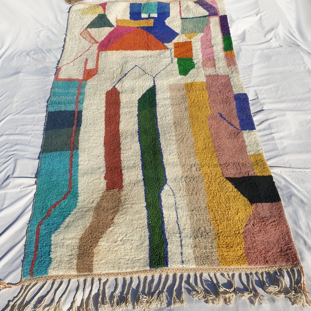 MOROCCAN BOUJAAD RUG | Moroccan Berber Rug | Colorful Rug Moroccan Carpet | Authentic Handmade Berber Bedroom Rugs | 11'7x6'6 Ft | 3,58x2,00 m - OunizZ