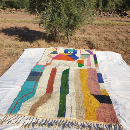 MOROCCAN BOUJAAD RUG | Moroccan Berber Rug | Colorful Rug Moroccan Carpet | Authentic Handmade Berber Bedroom Rugs | 11'7x6'6 Ft | 3,58x2,00 m - OunizZ