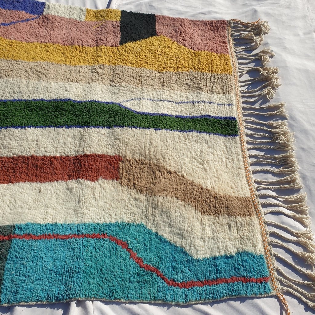 MOROCCAN BOUJAAD RUG | Moroccan Berber Rug | Colorful Rug Moroccan Carpet | Authentic Handmade Berber Bedroom Rugs | 11'7x6'6 Ft | 3,58x2,00 m - OunizZ