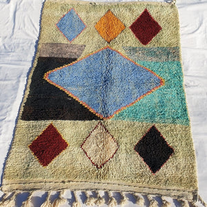 MOROCCAN BOUJAAD RUG | Moroccan Berber Rug | Colorful Rug Moroccan Carpet | Authentic Handmade Berber Bedroom Rugs | 7'5x5'9 Ft | 2,29x1,80 m - OunizZ