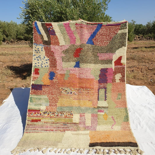 MOROCCAN BOUJAAD RUG | Moroccan Berber Rug | Colorful Rug Moroccan Carpet | Authentic Handmade Berber Bedroom Rugs | 7'6x5'7 Ft | 2,33x1,73 m - OunizZ