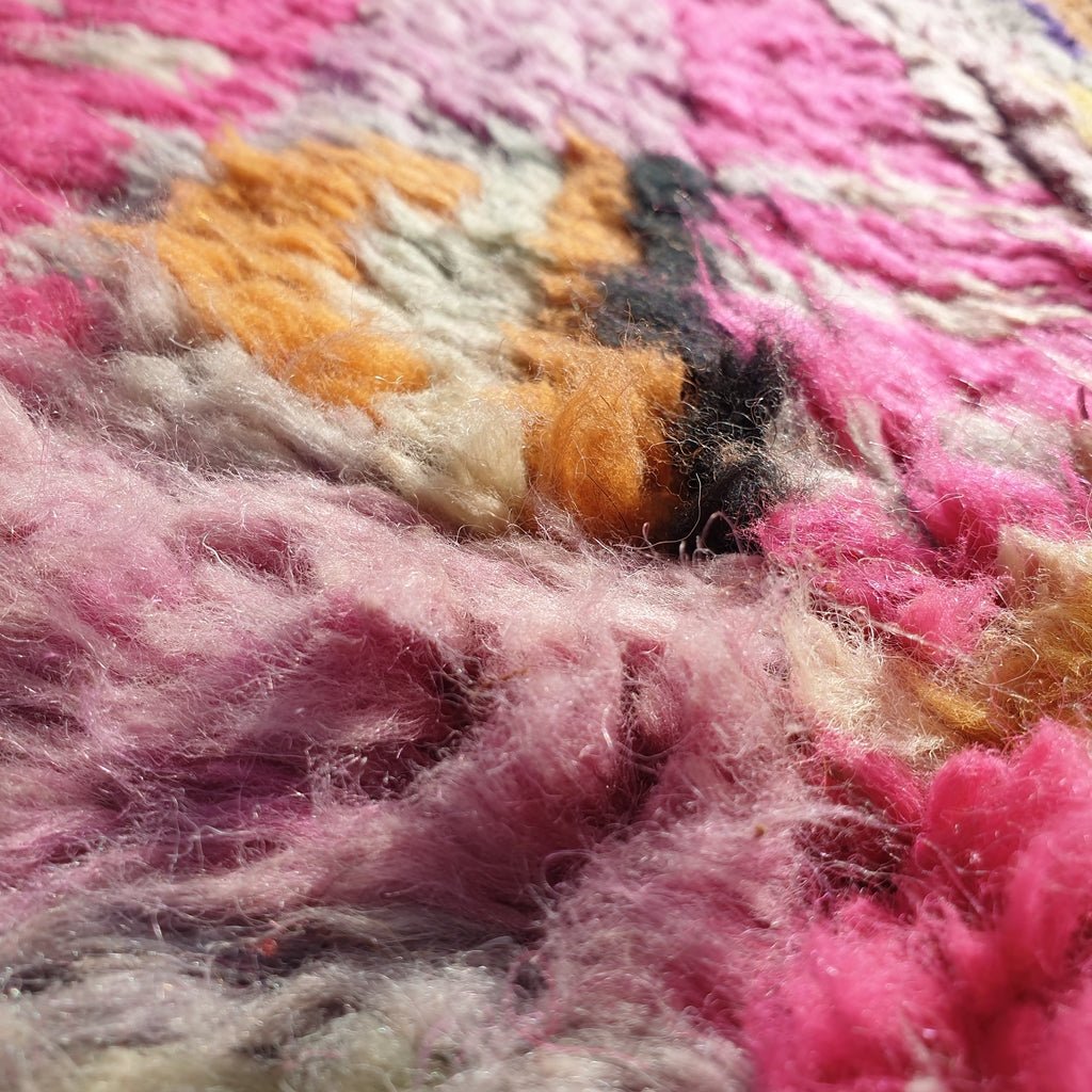 MOROCCAN BOUJAAD RUG | Moroccan Berber Rug | Colorful Rug Moroccan Carpet | Authentic Handmade Berber Bedroom Rugs | 7'9x4'9 Ft | 2,40x1,48 m - OunizZ