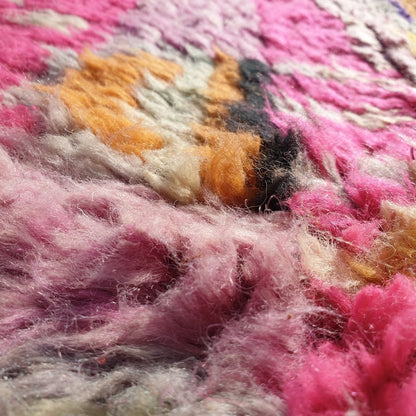 MOROCCAN BOUJAAD RUG | Moroccan Berber Rug | Colorful Rug Moroccan Carpet | Authentic Handmade Berber Bedroom Rugs | 7'9x4'9 Ft | 2,40x1,48 m - OunizZ