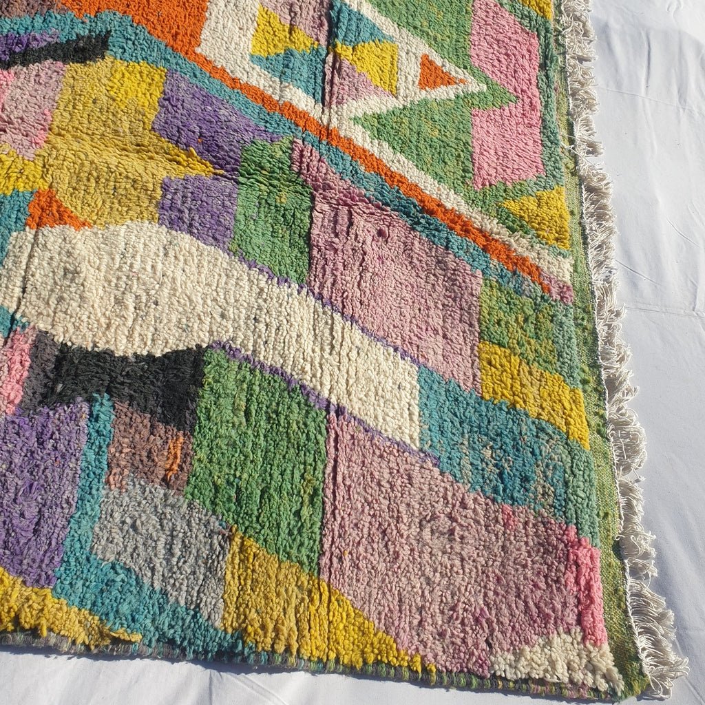 MOROCCAN BOUJAAD RUG | Moroccan Berber Rug | Colorful Rug Moroccan Carpet | Authentic Handmade Berber Bedroom Rugs | 8'2x5'6 Ft | 2,50x1,70 m - OunizZ