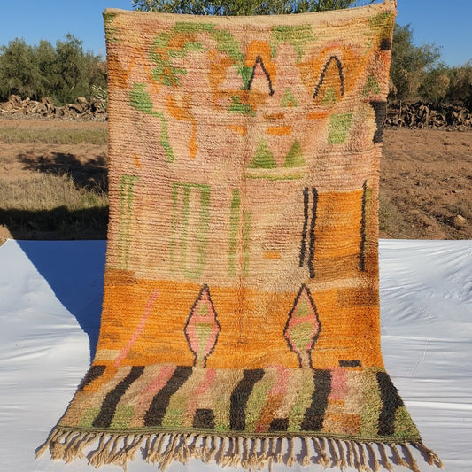 MOROCCAN BOUJAAD RUG | Moroccan Berber Rug | Colorful Rug Moroccan Carpet | Authentic Handmade Berber Bedroom Rugs | 8'3x5'2 Ft | 2,54x1,57 m - OunizZ