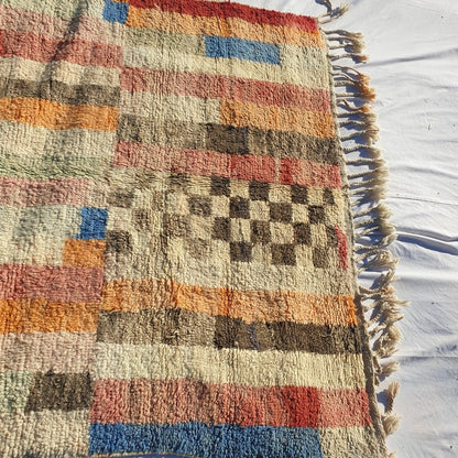 MOROCCAN BOUJAAD RUG | Moroccan Berber Rug | Colorful Rug Moroccan Carpet | Authentic Handmade Berber Bedroom Rugs | 8'5x5'4 Ft | 2,60x1,65 m - OunizZ