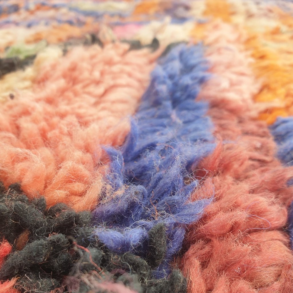 MOROCCAN BOUJAAD RUG | Moroccan Berber Rug | Colorful Rug Moroccan Carpet | Authentic Handmade Berber Bedroom Rugs | 9'1x5'3 Ft | 2,77x1,61 m - OunizZ