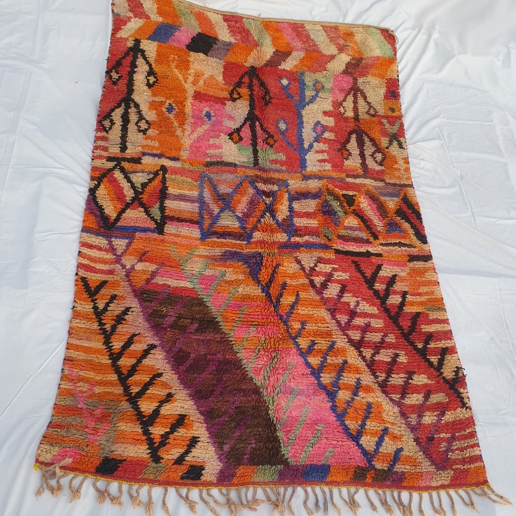 MOROCCAN BOUJAAD RUG | Moroccan Berber Rug | Colorful Rug Moroccan Carpet | Authentic Handmade Berber Bedroom Rugs | 9'1x5'3 Ft | 2,77x1,61 m - OunizZ