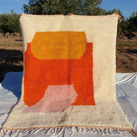 MOROCCAN BOUJAAD RUG | Moroccan Berber Rug | Colorful Rug Moroccan Carpet | Authentic Handmade Berber Bedroom Rugs | 9'1x6'7 Ft | 278x204 cm - OunizZ