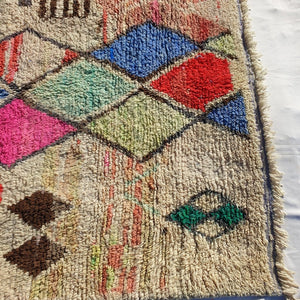 MOROCCAN BOUJAAD RUG | Moroccan Berber Rug | Colorful Rug Moroccan Carpet | Authentic Handmade Berber Bedroom Rugs | 9'2x5'6 Ft | 2,81x1,70 m - OunizZ