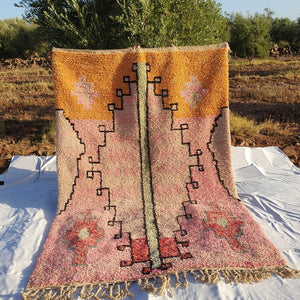 MOROCCAN BOUJAAD RUG | Moroccan Berber Rug | Colorful Rug Moroccan Carpet | Authentic Handmade Berber Bedroom Rugs | 9'3x5'9 Ft | 2,84x1,80m - OunizZ