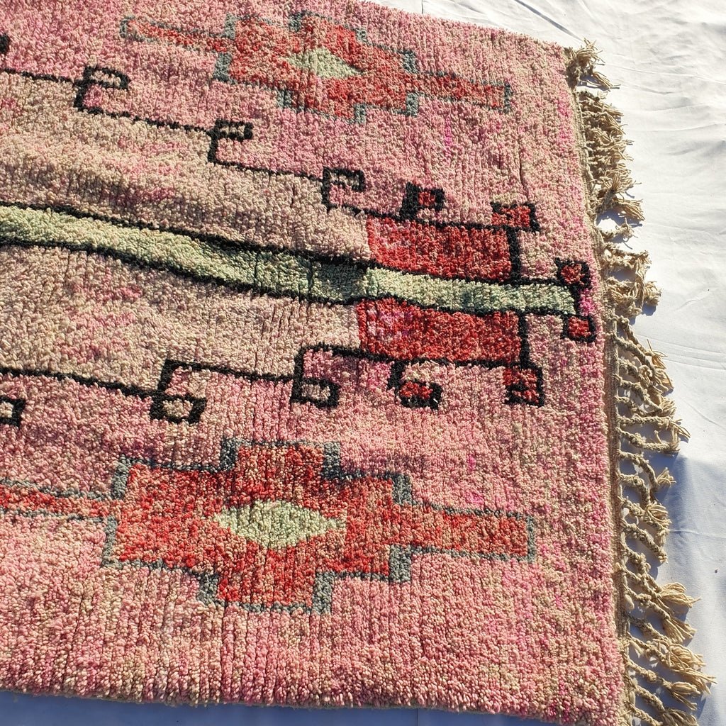 MOROCCAN BOUJAAD RUG | Moroccan Berber Rug | Colorful Rug Moroccan Carpet | Authentic Handmade Berber Bedroom Rugs | 9'3x5'9 Ft | 2,84x1,80m - OunizZ