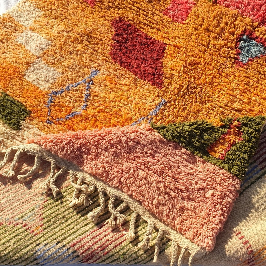MOROCCAN BOUJAAD RUG | Moroccan Berber Rug | Colorful Rug Moroccan Carpet | Authentic Handmade Berber Bedroom Rugs | 9'4x5'6 Ft | 2,85x1,72m - OunizZ