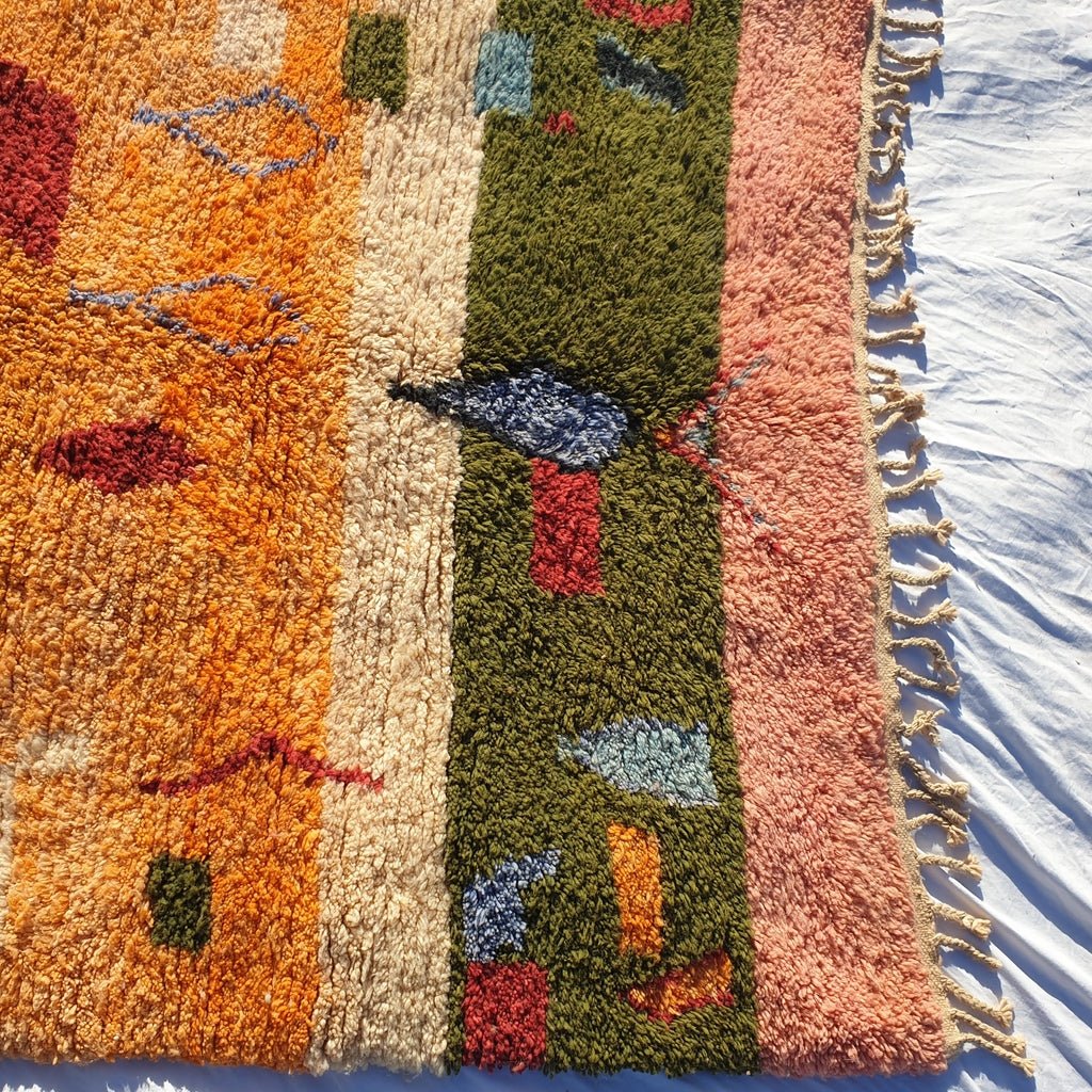 MOROCCAN BOUJAAD RUG | Moroccan Berber Rug | Colorful Rug Moroccan Carpet | Authentic Handmade Berber Bedroom Rugs | 9'4x5'6 Ft | 2,85x1,72m - OunizZ