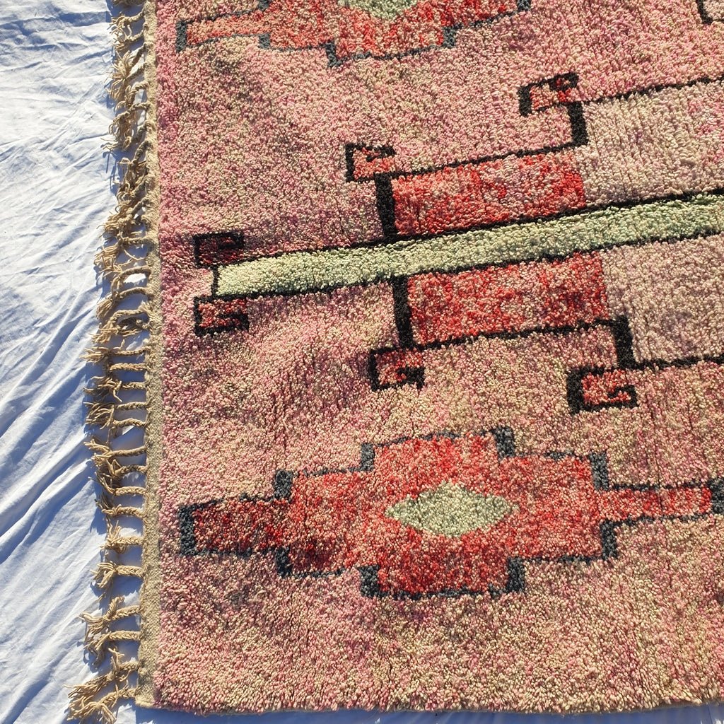 MOROCCAN BOUJAAD RUG | Moroccan Berber Rug | Colorful Rug Moroccan Carpet | Authentic Handmade Berber Bedroom Rugs | 9'4x5'9 Ft | 2,85x1,81m - OunizZ