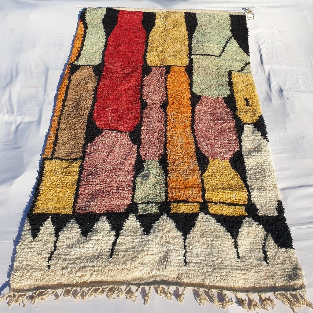 MOROCCAN BOUJAAD RUG | Moroccan Berber Rug | Colorful Rug Moroccan Carpet | Authentic Handmade Berber Bedroom Rugs | 9'6x6'2 Ft | 293x188 cm - OunizZ