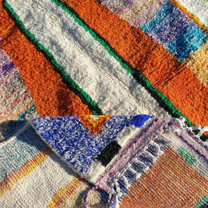 MOROCCAN BOUJAAD RUG | Moroccan Berber Rug | Colorful Rug Moroccan Carpet | Authentic Handmade Berber Bedroom Rugs | 9'6x6'4 Ft | 293x194 cm - OunizZ