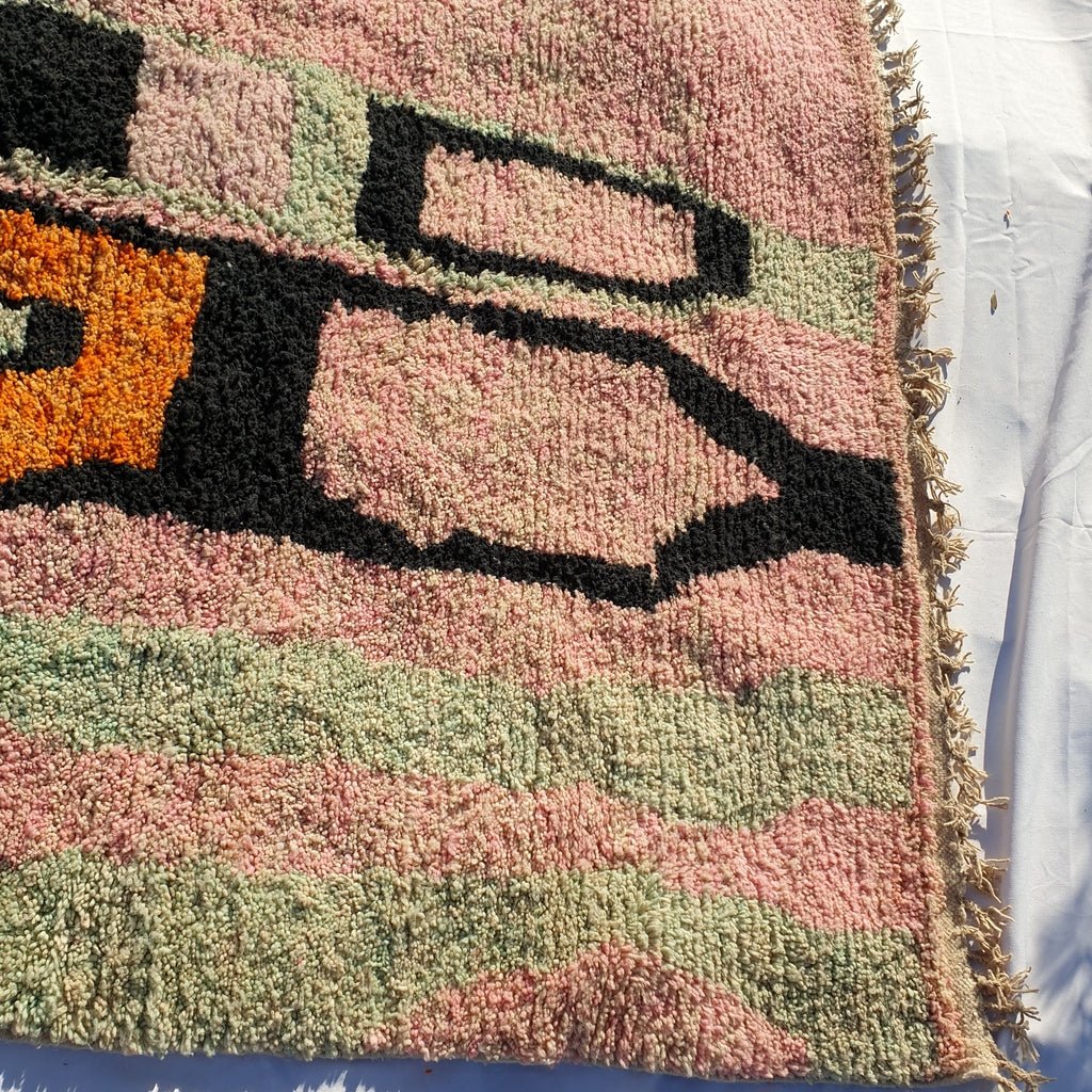 MOROCCAN BOUJAAD RUG | Moroccan Berber Rug | Colorful Rug Moroccan Carpet | Authentic Handmade Berber Bedroom Rugs | 9'7x6'4 Ft | 3x2 m - OunizZ