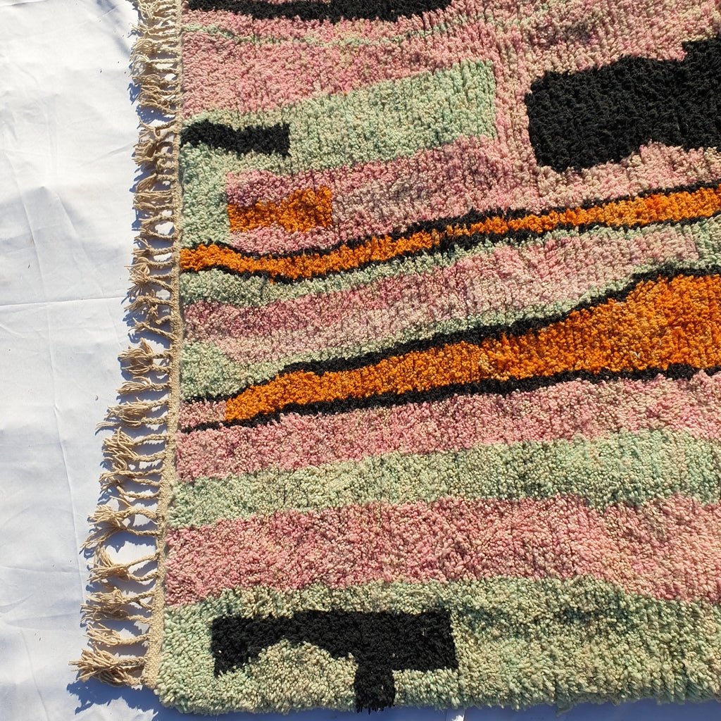 MOROCCAN BOUJAAD RUG | Moroccan Berber Rug | Colorful Rug Moroccan Carpet | Authentic Handmade Berber Bedroom Rugs | 9'7x6'4 Ft | 3x2 m - OunizZ