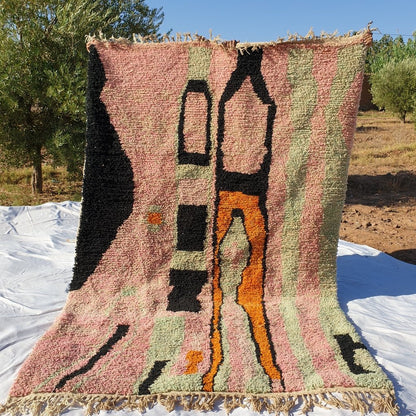 MOROCCAN BOUJAAD RUG | Moroccan Berber Rug | Colorful Rug Moroccan Carpet | Authentic Handmade Berber Bedroom Rugs | 9'7x6'4 Ft | 3x2 m - OunizZ