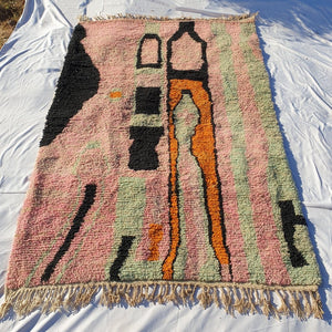 MOROCCAN BOUJAAD RUG | Moroccan Berber Rug | Colorful Rug Moroccan Carpet | Authentic Handmade Berber Bedroom Rugs | 9'7x6'4 Ft | 3x2 m - OunizZ