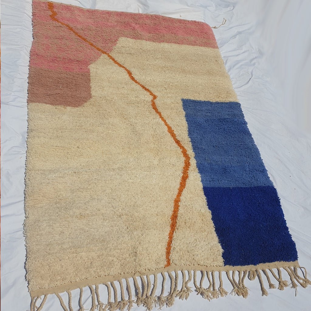 MOROCCAN BOUJAAD RUG | Moroccan Berber Rug | Colorful Rug Moroccan Carpet | Authentic Handmade Berber Bedroom Rugs | 9'7x6'7 Ft | 2,95x2,05 m - OunizZ