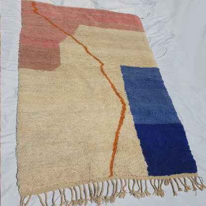 MOROCCAN BOUJAAD RUG | Moroccan Berber Rug | Colorful Rug Moroccan Carpet | Authentic Handmade Berber Bedroom Rugs | 9'7x6'7 Ft | 2,95x2,05 m - OunizZ