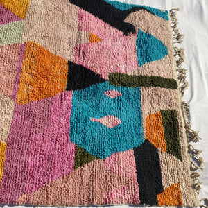 MOROCCAN BOUJAAD RUG | Moroccan Berber Rug | Colorful Rug Moroccan Carpet | Authentic Handmade Berber Bedroom Rugs | 9'8x6'6 Ft | 3x2 m - OunizZ